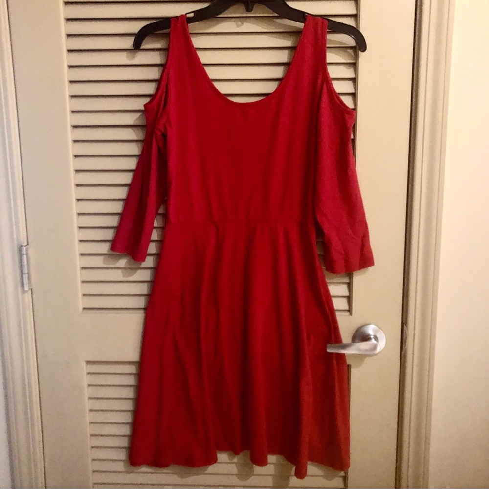 Red Cold Shoulder Dress